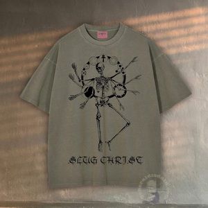 copes x Slug Christ shaeol tee in very swag green vintage wash green oversized